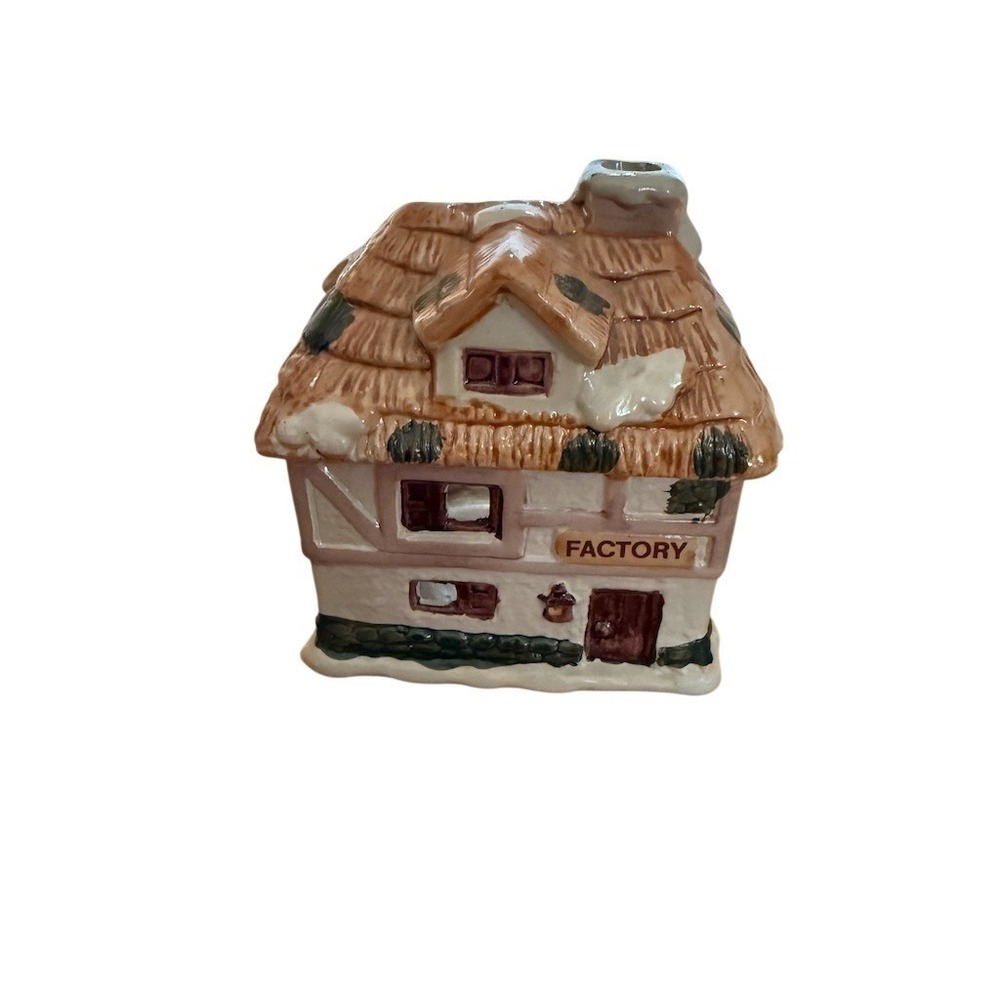 JSNY Dickens Village Factory Tealight Votive‎ Candle Holder House Christmas